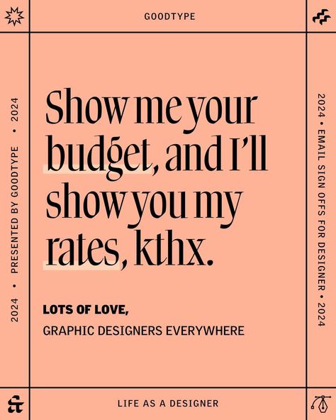 What graphic designers REALLY want to say when answering emails 😩 If you’ve been reallll close to typing one or more of these, then you should join your people at The Kernference this year! Comment KERN or use the link in bio to check the lineup for this 3-day virtual conference for artists & designers, including keynote speaker @homsweethom 😍 Early bird ticket sale ends soon, so don’t wait to sign up and save $100! #goodtype #strengthinletters #artistsmeanbiz #typography #handlettering #... Graphic Designers, Email Sign, Keynote Speaker, Early Bird, You And I, Link In Bio, Budgeting, This Year, Speaker