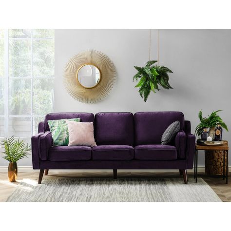 Buy Sofas & Couches Online at Overstock | Our Best Living Room Furniture Deals Purple Living Room Furniture, Purple Couch, Purple Living Room, Purple Sofa, Living Room Upholstery, Elegant Sofa, Buy Sofa, Styl Retro, Living Room Furniture Sofas