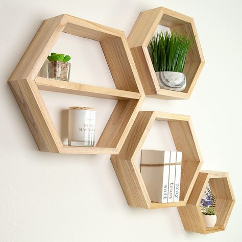 Octagon Shelves, Hexagon Shelf Decor, Hexagon Floating Shelves, Hexagon Wall Shelf, Honeycomb Decor, Hexagon Shelf, Honeycomb Shelves, Decorative Shelving, Hexagon Shelves