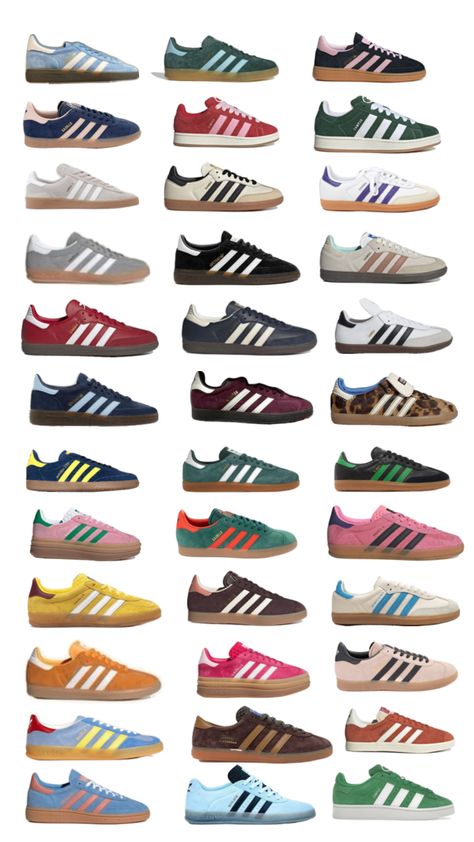 Colored Sambas Outfit, Sambas Colorful, Trendy Shoes 2024, Summer Sneakers 2024, Sambas Outfits Women, Must Have Shoes For Women, Shoes For Europe, Sneakers 2024, Samba Adidas