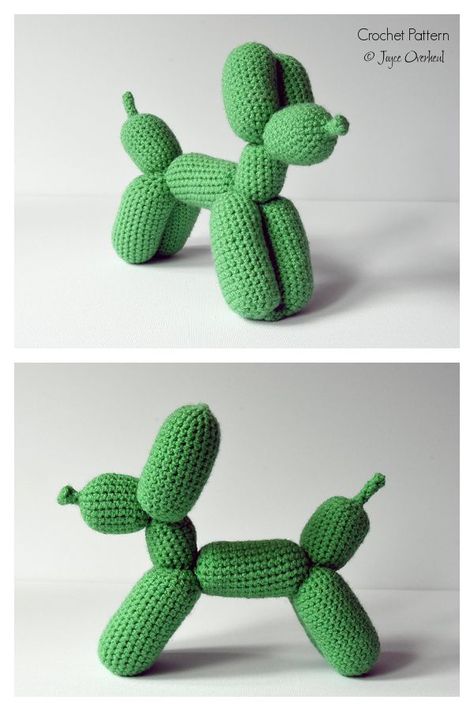 Balloon Dog Crochet Patterns Amigurumi Patterns, Crocheted Balloon Animals, Dog Ballon Crochet, Ballon Animal Crochet Pattern Free, Knit Balloon Animal, Crochet Patterns Beginner Free, Diy Gifts Crochet Ideas, Plushie Patterns Free Crochet, Balloon Animal Crochet Pattern