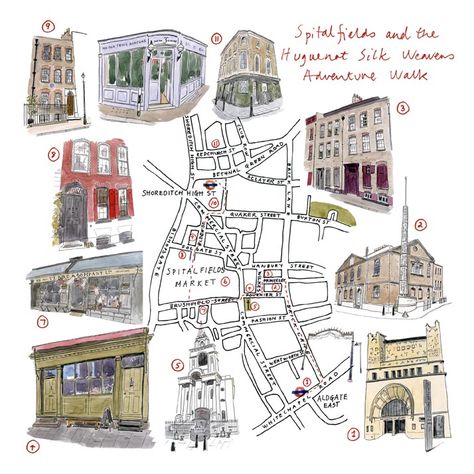 Adventure Walk Maps for selvedge magazine - Blog - Brighton Illustrators Group Student Illustration, Exploring London, Angela Mckay, Brighton Map, Brooklyn Map, The September Issue, Selvedge Magazine, Bloomsbury Group, Book Editorial