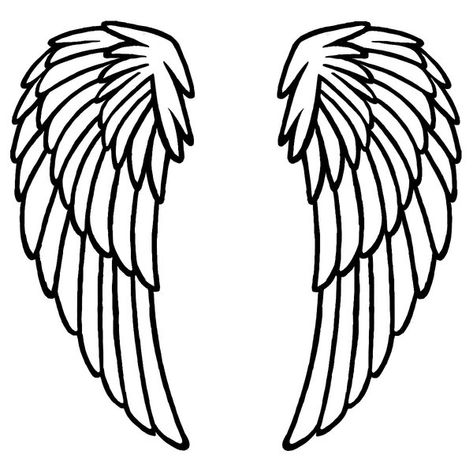 Angel Wings Drawing Easy, Angel Wings Drawing Simple, Angel Wing Drawing, Angel Wings Template, Angel Wings Silhouette, Wings Stencil, Angel Wing Pattern, Wing Silhouette, Angel Wings Pattern