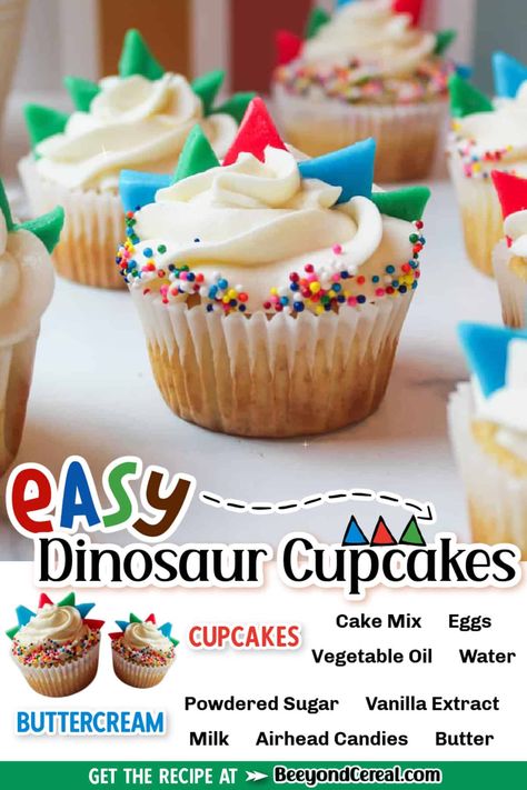 Diy Dinosaur Dessert, Mini Dinosaur Cupcakes, Cute Dinosaur Cupcakes, Dino Ranch Cupcakes, Diy Dino Cupcakes, Simple Dinosaur Cupcakes, Dinasour Cupcake Cakes, Easy Dinosaur Cupcakes, Diy Dinosaur Cupcakes