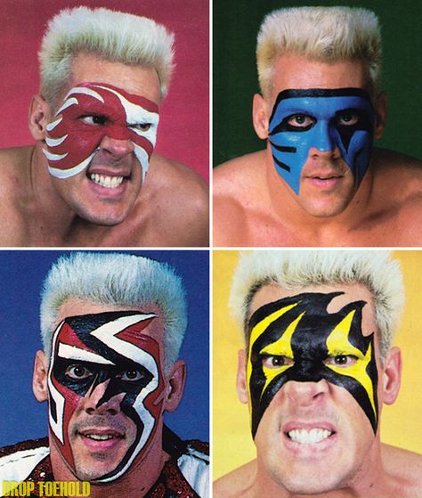 A collage of blonde sting's face paint.#rebuildingmylife Tumblr, Sting Wcw, Face Paint Designs, World Championship Wrestling, Hallowen Ideas, Watch Wrestling, Professional Wrestlers, Wwe Tna, Wrestling Stars