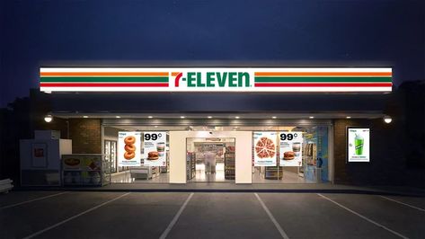 7-Eleven rebranding - Fonts In Use 7 11 7 Eleven, 7 11 Logo, 7 11 Store, Seven Eleven, Food Logo Design Inspiration, Case Presentation, Hot Wheels Garage, Logo Design Inspiration Creative, Get In The Mood