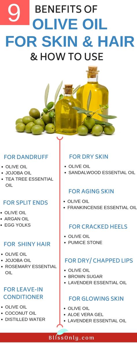 10 Benefits Of Olive Oil For Skin And Hair And How To Use - BlissOnly Olive Oil Mask Face, Olive Oil For Skin Benefits Of, Olive Oil On Skin Benefits, Olive Oil For Hair Growth How To Use, Olive Oil Face Benefits, How To Apply Olive Oil To Hair, Is Olive Oil Good For Skin, Benefits Of Olive Oil For Hair, Olive Oil Uses Beauty