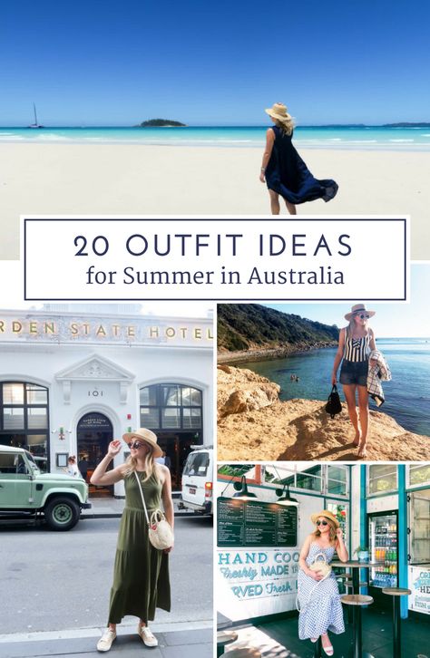 20 Outfit Ideas for Summer in Australia | bows & sequins Outfits To Wear In Beach, Queensland Holiday Outfits, Summer Holiday Outfits Australia, Capsule Wardrobe Australia Summer, Summer Sydney Outfits, Melbourne Outfits Spring, Australian Spring Outfits, Australian Outfit Ideas, Perth Outfit Ideas