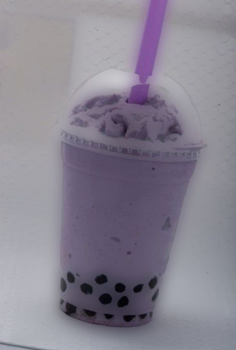 Boba Astethic, Boba Picture, Aesthetic Boba, Boba Aesthetic, Taro Boba, Purple Drinks, Aesthetic Foods, Boba Drink, Aesthetic Picture