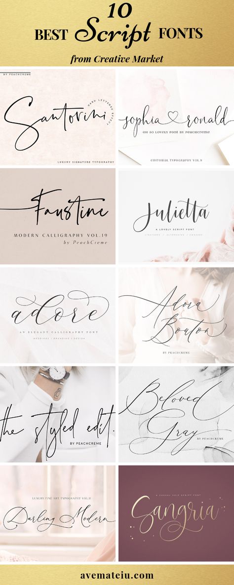Check out my list with 10 of the BEST Script Fonts from Creative Market for branding your projects in 2019. It is never too late to add charm to your blog! Art, Fonts and Calligraphy, Typography, Handwritten Fonts, Script Fonts, Modern Fonts, Cursive Fonts, Design Fonts, Calligraphy Fonts, Simple Fonts, Elegant Fonts, Professional Fonts, Beautiful Fonts Typography Types, Fonts Professional, Fonts Simple, Typography Handwritten, Fonts Elegant, Simple Fonts, Fonts Modern, Fonts Cursive, Calligraphy Fonts Alphabet