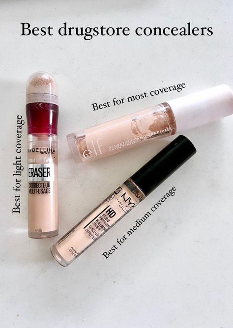 Good Concealer For Dark Circles, Good Concealer, Best Full Coverage Concealer, Nyx Hd Concealer, Best Drugstore Concealer, Best Concealers, Apply Concealer, Dark Circles Makeup, High Coverage Concealer