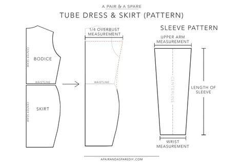 Tube Dress & Skirt (pattern) Tube Dress Pattern, Tube Gown, Leather Tube Dress, Diy Maternity Clothes, Easy Sewing Patterns Free, Sleeveless Top Pattern, Pinafore Dress Pattern, British Sewing Bee, Great British Sewing Bee