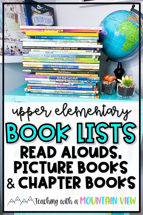 Looking for novels and picture books for upper elementary? Need a picture book to teach reading skills? Need a book for your math lesson? These are THE definitive book lists for 3rd, 4th, and 5th grades. 2nd Grade Picture Books, 3rd Grade Library Lessons, 3rd Grade Class Library, Upper Elementary Read Alouds, Upper Elementary Picture Books, Best Picture Books For Upper Elementary, 4th Grade Picture Books, Picture Books For 3rd Grade, 5th Grade Reading Classroom