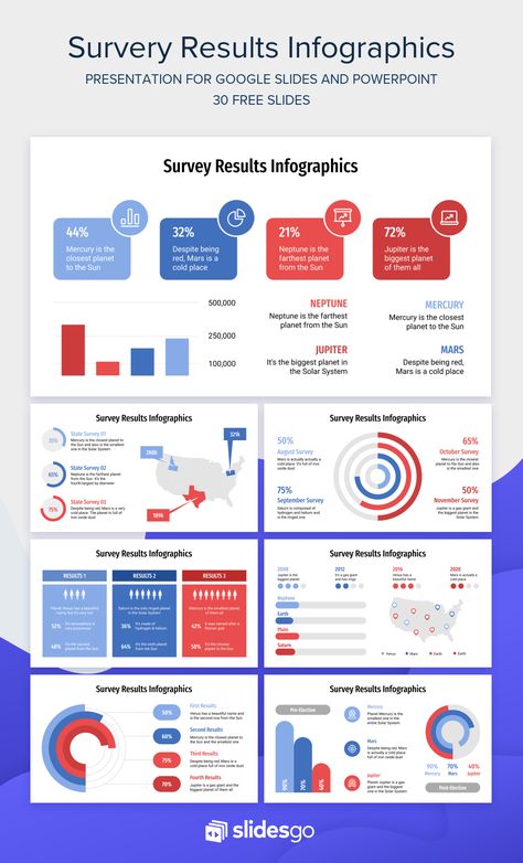 Present the results of a survey in a clear way thanks to these infographics for Google Slides and PowerPoint Survey Results Presentation, Survey Infographic Design, Survey Results Infographic, Survey Results Design, Survey Infographic, Stats Infographic, Dashboard Design Template, Powerpoint Infographic, Survey Design