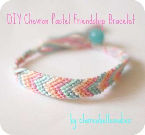 Best DIY Chevron Projects - DIY Chevron Pastel Friendship Bracele - DIY Wall Art, Home and Room Decor, Canvas Crafts With Chevrons, Furniture and Chairs, Decorations With Paint Ideas Using Chevron Patterns for Bedroom, Bathroom and Teens Rooms. Learn How To Tape Chevron Art With Easy To Follow Step by Step Tutorials http://diyprojectsforteens.com/diy-projects-chevron Chevron Diy, Bracelet Chevron, Chevron Friendship Bracelet, Chevron Friendship Bracelets, Making Friendship Bracelets, Bracelet Fil, Friendship Bracelet Patterns Easy, Chevron Bracelet, Bracelets Design