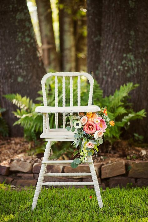 First Birthday High Chair Backdrop, Flower First Birthday Photoshoot, High Chair Cake Smash, First Birthday Garden Party, First Birthday Highchair, Birthday Garden Party, 1st Birthday High Chair, Floral Garden Party, Floral Birthday Party