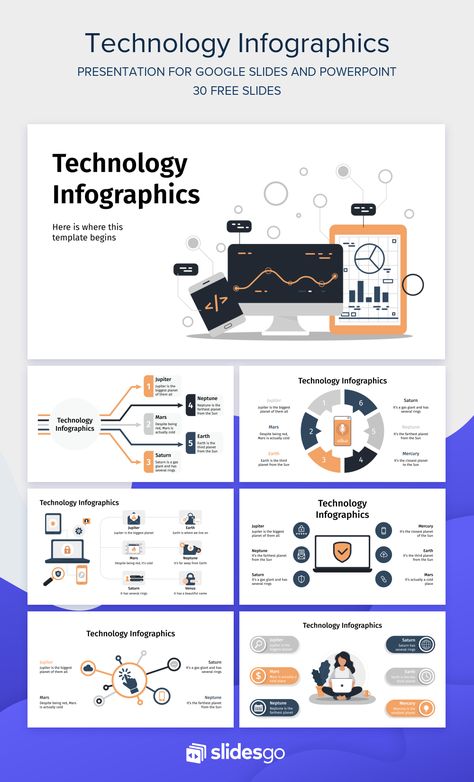 Infographic Powerpoint Template Free, Powerpoint Design Technology, Technology Infographic Design, Technology Infographic, Free Infographic Templates, Free Powerpoint Presentations, Presentation Slides Design, Powerpoint Slide Designs, Powerpoint Free