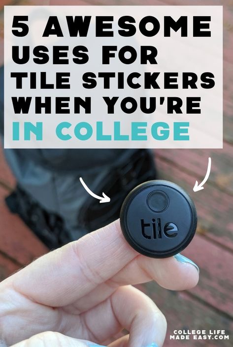 Totally genius uses for Tile Stickers. These tiny Bluetooth tracker devices can stick to virtually anything! #TileIt #college #collegelife #creativeideas #essentialsforcollege #collegemusthaves #collegeessentials College Student Gifts Christmas, College Dorm Diy, Student Birthday Gifts, Tile Tracker, Locker Decor, Tiny Stickers, Freshman Advice, Diy Dorm Decor, College Supplies