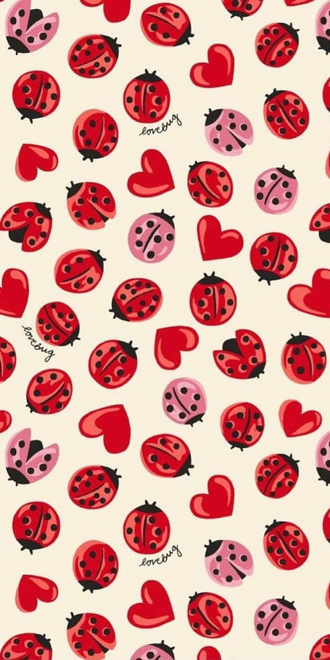 cute Valentine's Day wallpaper: love bugs Uicideboy Wallpaper, February Wallpaper, Valentines Wallpaper Iphone, Wallpaper Iphone Aesthetic, Valentine Background, Ladybug Wallpaper, Plakat Design, Valentines Wallpaper, Diy Valentine