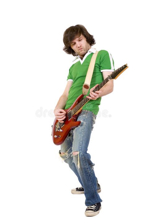 Croquis, Male Pose Reference Guitar, Playing A Guitar Pose, Man Playing Guitar Reference, Rockstar Reference Poses, Stock Image Pose Reference, Bass Guitar Pose, Male Guitarist Pose Reference, Guy Playing Guitar Drawing Reference