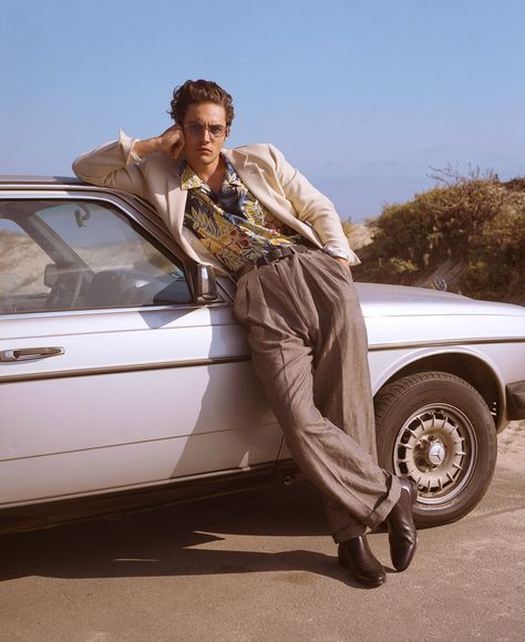 Emman Montalvan Angeles, Levi Dylan, Retro Fashion Photography, Classic Car Photoshoot, Car Editorial, Retro Photoshoot, Car Poses, Vintage Photoshoot, Men Photoshoot