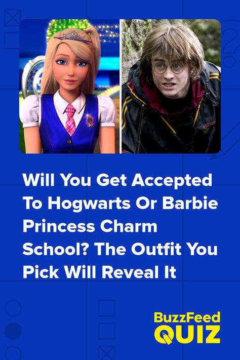 the outfit you pick will decide whether you're accepted to hogwarts or barbie princess charm school quiz Barbie And The Princess Charm School, Barbie School Outfit, Barbie Dresses In Real Life, Princess School Aesthetic, Barbie Charm School, Princess Core Outfit, Modern Princess Outfits, Hogwarts Outfit, Harry Potter Outfit