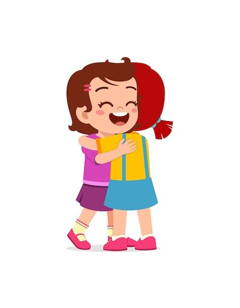 Kindness Cartoon Pictures, Hug Cartoon Friends, Hug Best Friend, Hugging Cartoon, Hug Clipart, Hugging Pictures, Hug Friends, Kindness Pictures, Hug Drawing