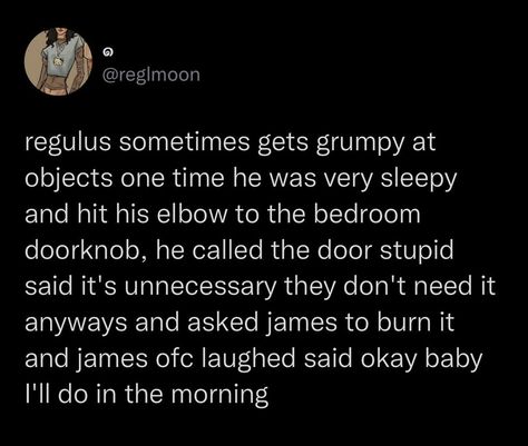 Jegulus Headcanons Fluff, Jegulus Tweets, Jegulus Headcanons, Jegulus Aesthetic, Regulus Acturus Black, Crimson Rivers, Marauders Fan Art, Remus And Sirius, Gay Harry Potter