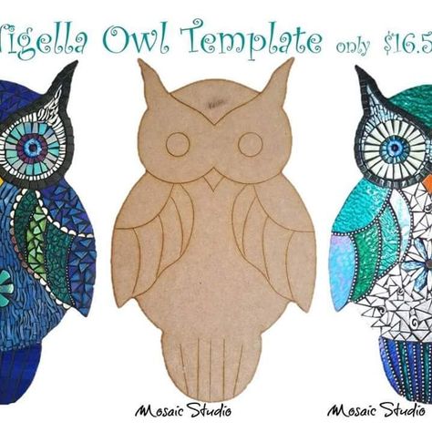 Nigella Owl template ready for you to create. Comes engraved with an easy to follow pattern. You will find Nigella on our website under… Mosaic Art Owl, Mosaic Templates For Beginners, Stained Glass Mosaic Patterns Templates, Owl Mosaic Pattern, Mosaic Birds Ideas, Mosaic Owls, Mosaic Designs Pattern, Mosaic Owl, Owl Mosaic