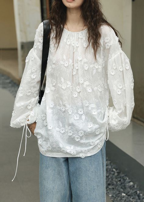 Lace Shirt Outfit, White Shirt For Women, White Linen Shirt, Loose Shirt, Oversized Dress, Comfortable Room, Lace Shirt, Lantern Sleeve, Cup Size