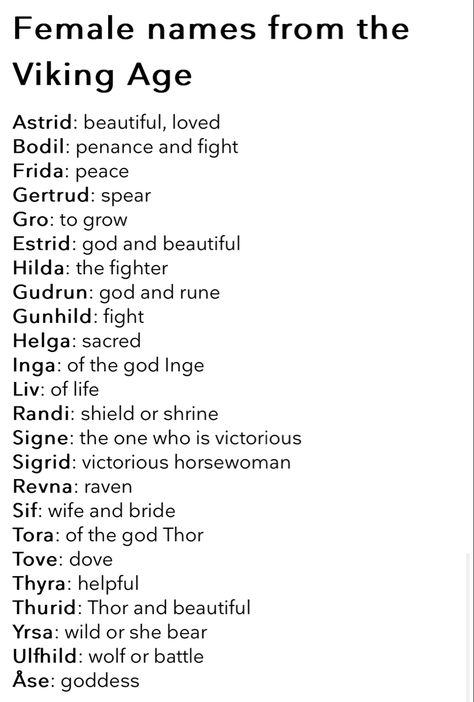 Names With Meaning Female, Nordic Names, Viking Names, Fantasy Character Names, Female Character Names, Best Character Names, Fantasy Names, Creative Names, Pretty Names