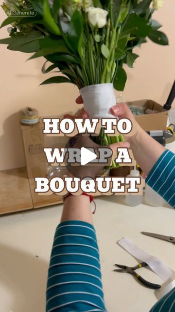 Tognoli Florist | Flower Delivery in MD on Instagram: "How to wrap a bouquet without glue 💐 . . #howto #howtowrap #bouquet #bridesbouquet #flowers #florist #freshflowers #whitebouquet #boda #flores #floreria" Fresh Floral Bouquets, How To Put Together A Bouquet Of Flowers, Easy Flower Bouquet Wrapping, Making Wedding Bouquets Diy, Wrapping A Bridal Bouquet, How To Wrap A Bridal Bouquet, How To Ribbon Wrap A Bouquet, How To Make Fresh Flower Bouquets, Bridal Bouquet How To