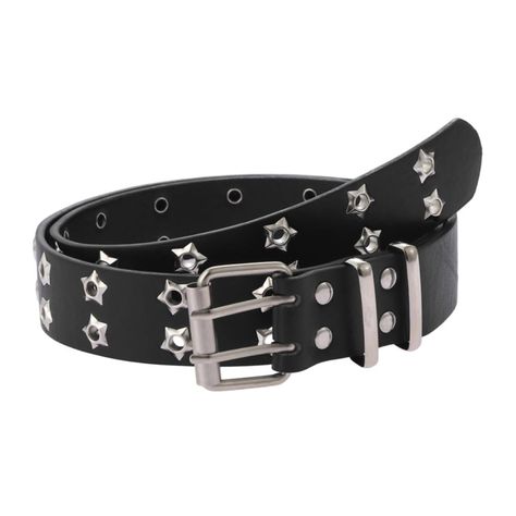 PRICES MAY VARY. Add a touch of Fairy Grunge to your outfit with this Y2K Women Star Punk Goth Belt. Made from high-quality leather, it is durable and long-lasting. The punk-style buckle and grommet waist design make it an essential grunge accessory. Fairycore aesthetic and star details give it a touch of uniqueness. Comes in the perfect length of 44 inches, making it ideal for all waist sizes. Add a touch of Fairy Grunge to your outfit with this Y2K Women Star Punk Goth Belt. Belts Y2k, Aesthetic Belt, Belts Aesthetic, Goth Belt, Y2k Women, Grunge Accessories, Y2k Accessories, Grunge Jewelry, Punk Accessories