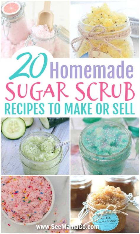 Homemade Sugar Scrub Recipes, Diy Projektit, Sugar Scrub Homemade Recipe, Homemade Sugar Scrub, Diy Body Scrub Recipes, Diy Sugar Scrub Recipe, Billy B, Scrub Corpo, Body Scrub Recipe