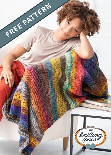 Amigurumi Patterns, Newborn Knitting Patterns Free, Knit Afghan Patterns Free, Striped Afghan, Knitting Space, Knit Afghan Patterns, Knitting Patterns Free Blanket, Easy Knitting Projects, Knitted Afghans