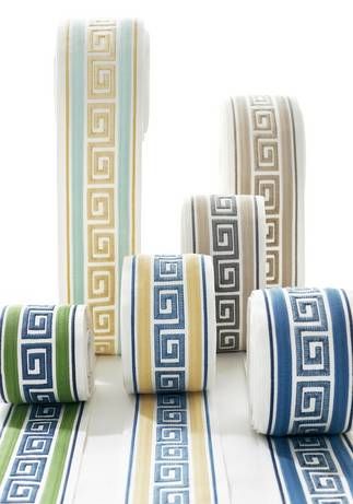 AVENUE TAPE, Linen and Stone, E12109, Collection Tapes & Trims: Volume 1 from Thibaut Upcycling, Blue And Green Living Room, Venice House, Thibaut Fabric, Drapery Trim, Grandmillennial Style, Curtain Trim, Magic Fingers, Fabric Pillows