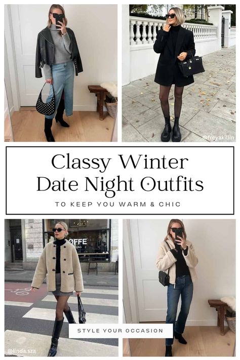 feel Girls Lunch Outfit Winter Classy, Cold Weather Lunch Outfit, Pub Date Outfit Winter, Winter Pub Outfit Night, Girls Night Winter Outfit, Winter Classy Outfits Night, Cold Winter Dinner Outfit Night, Dinner Date Night Outfit Winter, Rainy Dinner Date Outfit