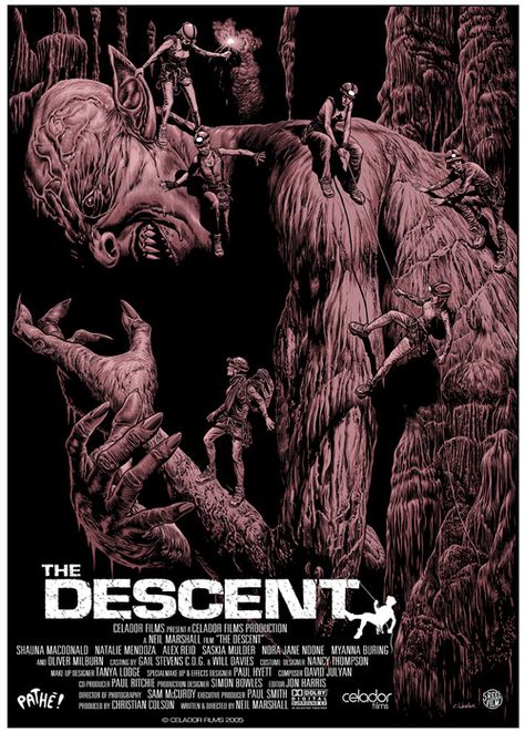 The Descent Arthouse Film Poster, Descent Movie, Best Movie Posters, The Descent, Horror Posters, Movie Posters Design, Horror Movie Art, Horror Movie Posters, Movies And Series