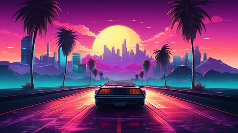 An awesome synthwave style wallpaper for your desktop or laptop. Featuring vibrant colors and a stunning landscape, this wallpaper is perfect to add those synthwave and retrofuture vibes into any setup. The wallpaper is upscaled for 1080p, 1440p, and 4k resolutions. All of my designs are 100% unique - check out my shop for more!  Please remember: this is a DIGITAL product! As such, no physical item will be shipped. Shortly after your purchase, you will receive a PDF file containing the link to download the digital wallpaper. 1080p Landscape Wallpaper, Desktop Wallpaper Hd 1080p Cars, 1152x864 Wallpaper Pc, Best Desktop Wallpaper Backgrounds 4k, Laptop Wallpaper Desktop Wallpapers Cars, 90s Computer Aesthetic Wallpaper, 1900x1080 Wallpaper Pc, 4k Wallpapers For Pc Aesthetic, Gaming Wallpaper For Laptop