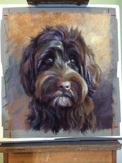 Labradoodle Drawing, Labradoodle Painting, Brown Labradoodle, Labradoodle Art, Chocolate Labradoodle, Black Cockapoo, Drawing Sites, Portraits Pop Art, Brown Painting