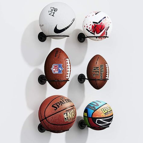 S SUCHEK Basketball Holder Wall Mount, Ball Holder Wall Mount, Ball Display Wall Storage for Basketball, Soccer Ball, Volleyball, Football, Rugby Sports Memorabilia Room, Baseball Bat Wall Mount, Basketball Holder, Ball Volleyball, Medal Hanger Display, Football Displays, Memorabilia Display, Ball Display, Pink Overalls