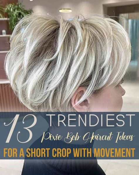 13 Trendiest Pixie Bob Haircut Ideas for a Short Crop with Movement Grow Out Pixie Hairstyles, Hairstyles In Bun, Growing A Pixie Into A Bob, Growing Short Hair, Short Hair Back View, Growing Out A Pixie, Pixie Cut With Long Bangs, Short Stacked Hair, Grey Bob Hairstyles