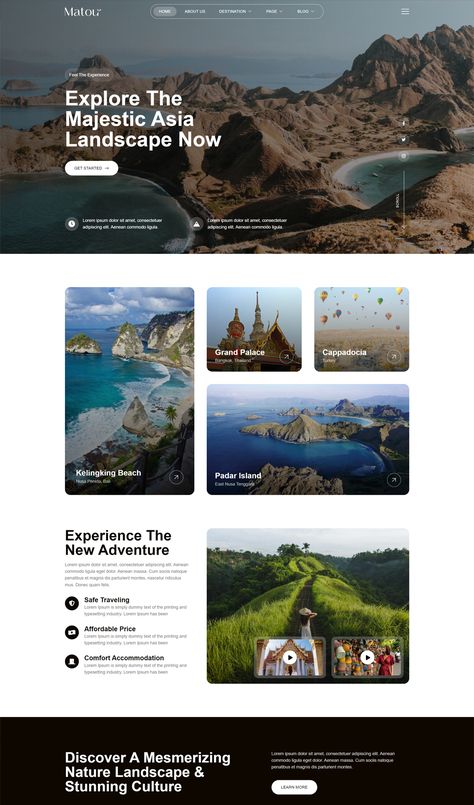 Map On Website Design, Website Design Travel Agency, Travel Agency Website Design Templates, Tour Agency Website, Traveling Website Design, Travelling Website Design, Website Travel Design, Park Website Design, Travel Agency Website Design Inspiration