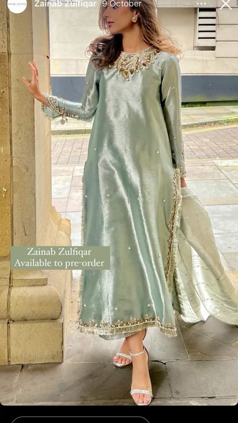 Long Shirts For Girls, Dress Design Pakistani, Suits For Women Indian, Elegant Fashion Outfits, Ice Blue Color, Fancy Fits, Foil Printing, Velvet Dress Designs, Bridal Dresses Pakistan