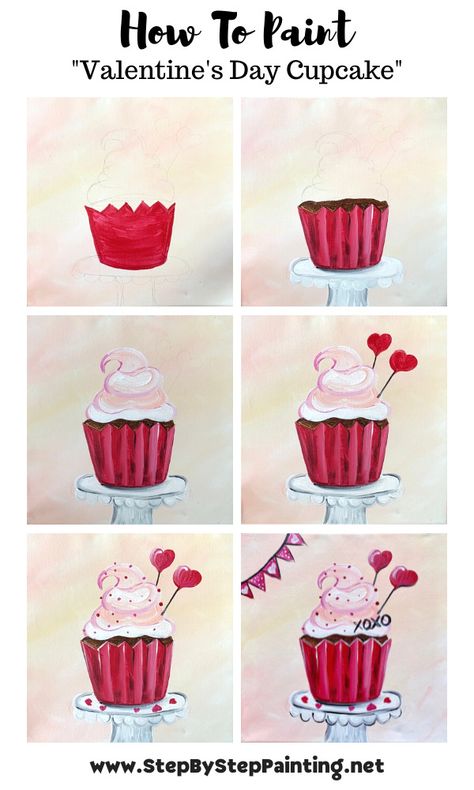 Painting For February, Valentines Painting Tutorials, Valentine’s Day Canvas Painting Ideas, Valentine Paint And Sip, Kids Valentines Painting Ideas, Sip And Paint Ideas Valentines Day, Valentine’s Day Sip And Paint Ideas, Valentines Paint Party Ideas, Valentine Diy Painting Canvases