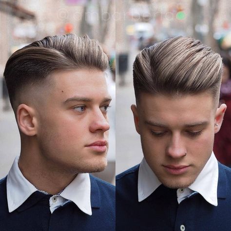 Men's Hair, Haircuts, Fade Haircuts, short, medium, long, buzzed, side part, long top, short sides, hair style, hairstyle, haircut, hair color, slick back, men's hair trends, disconnected, undercut, pompadour, quaff, shaved, hard part, high and tight, Mohawk, trends, nape shaved, hair art, comb over, faux hawk, high fade, retro, vintage, skull fade, spiky, slick, crew cut, zero fade, pomp, ivy league, bald fade, razor, spike, barber, bowl cut, 2020, hair trend 2019, men, women, girl, boy, crop Barber Instagram, Slick Back Haircut, High Fade Haircut, Low Fade Haircut, Gents Hair Style, Mens Hairstyles Thick Hair, Men Hair Color, Faded Hair, Cool Hairstyles For Men