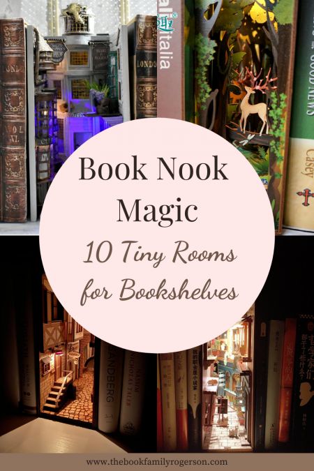 Book Shelf Fairy House, Book Nook Insert Diy, Book Nook How To, Bookshelf Mini Worlds, Bookshelf Book Nook Diy, Book Nook Diy Kits, Mini Book Nook Ideas, Book Shelf Mini World, How To Make A Book Nook Shelf Insert