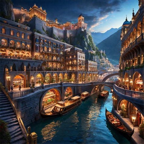 See what I created with Hotpot.ai: fantasy port city with a canal that leads directly into a palace built into a mountainside with a busy shopping district Fantasy Shopping District, Fantasy Canal City, Canal City Fantasy Art, Fantasy Port City, Shopping District, Intellectual Property Law, Port City, Professional Writing, Aesthetic Board