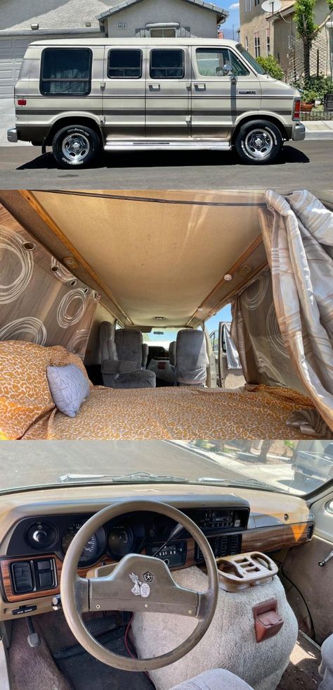 1991 Dodge Ram Van B150 camper conversion [fuel injected] Dodge Ram Van Conversion, Dodge Van For Sale, Doge Ram, Fold Out Bed, Captain Chairs, Dodge Ram Van, Ram Van, Fold Out Beds, Conversion Van