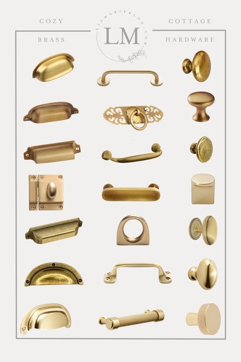 Cozy Farmhouse Brass Cabinet Hardware - Liz Marie Blog Antique Brass Kitchen Hardware, Rejuvenation Hardware, Afro Hairstyles Women, Gold Kitchen Hardware, Unlacquered Brass Hardware, Cottage Cabinet, Brass Kitchen Hardware, Antique Brass Kitchen, Gold Cabinet Hardware